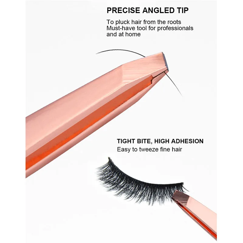 Customized Laser Logo Stainless Steel Ergonomic Design Durable Double Ended Eyebrow Tweezer With Comb for Facial Hair