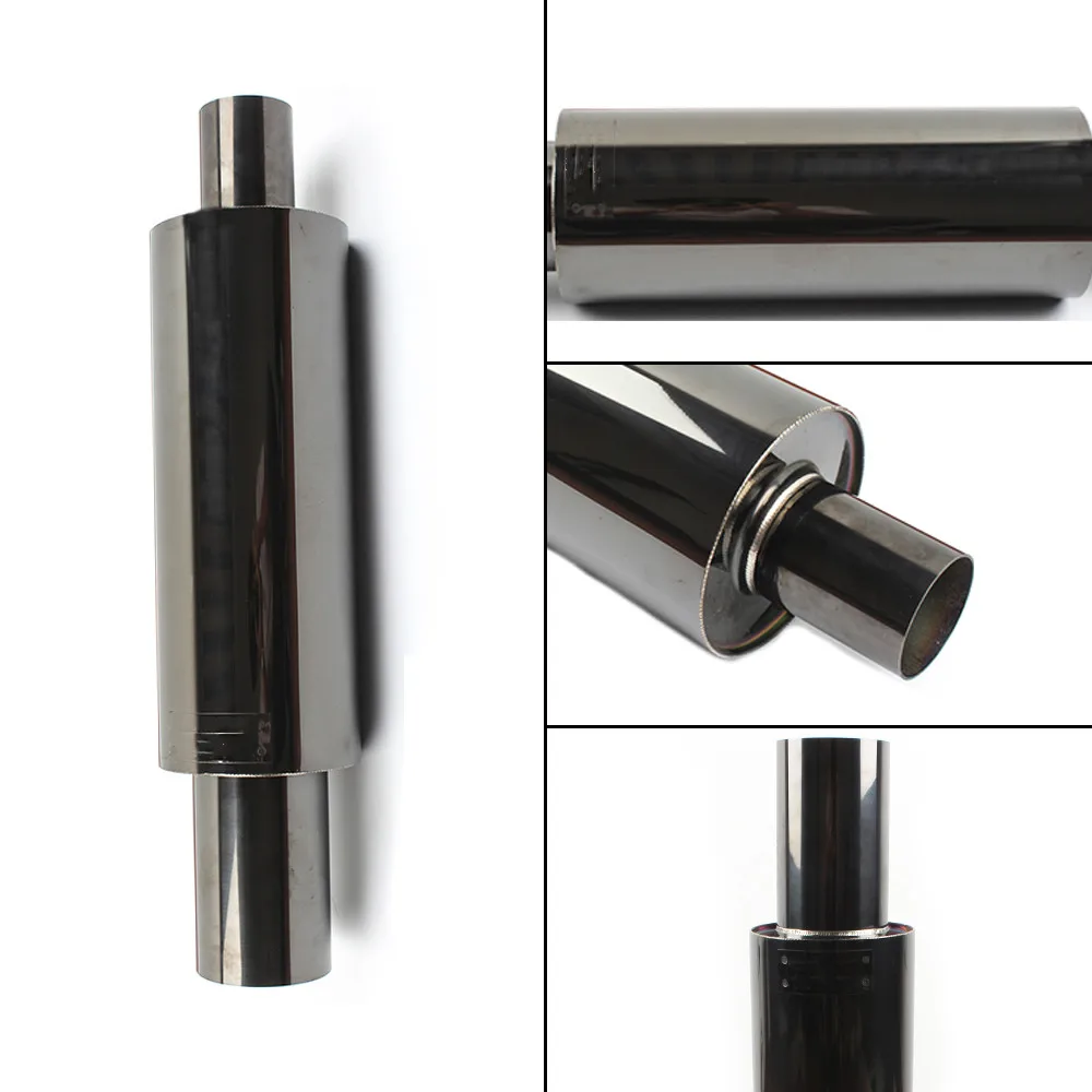 Gunmetal Universal Muffler straight Racing Performance Stainless Steel Car Back for style Exhaust Muffler tip Pipe