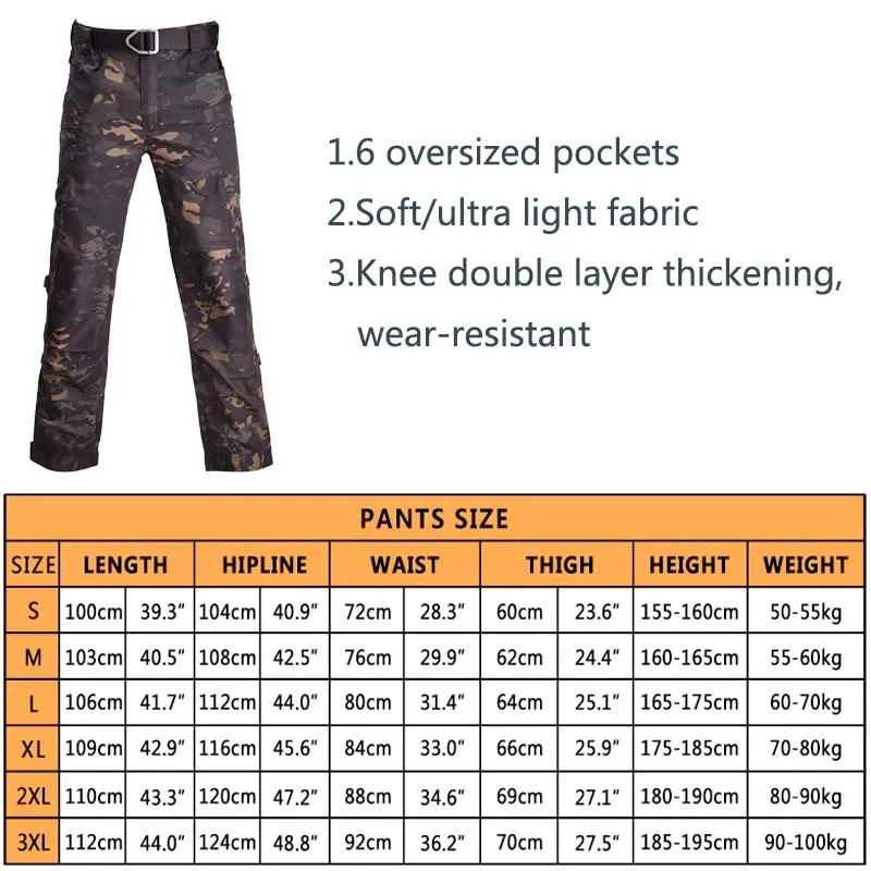 Combat Pants Airsoft  Camouflage Pants Ripstop MultiCam Hunting Clothes Camping Tactical Pants Men Clothing New