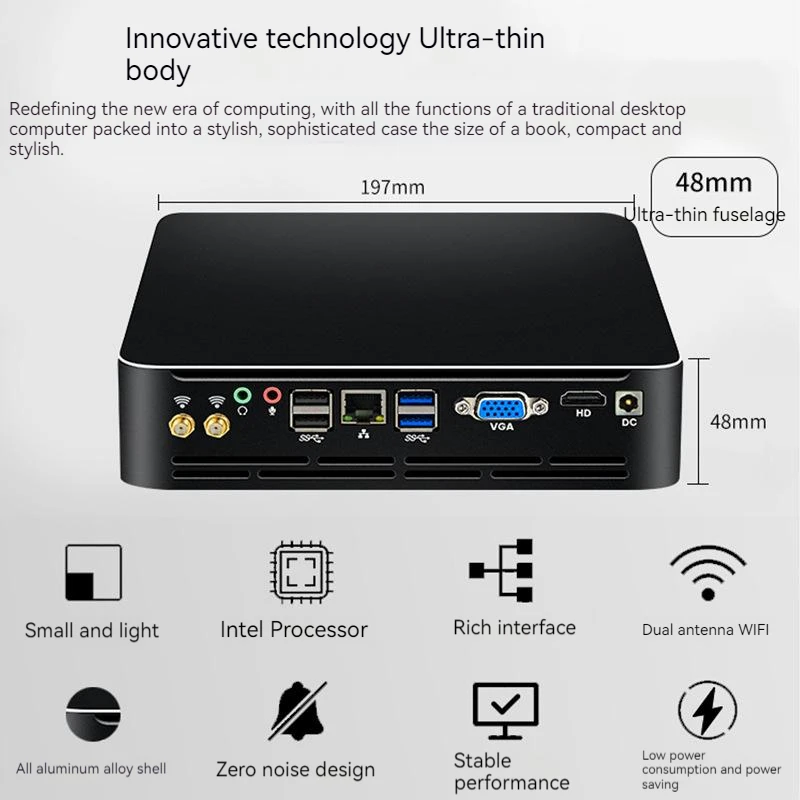 PC Mini 8G RAM 256G SSD Intel Core i3 i5 i7 i9 3110M 4130 6100 11700 Gaming Computer Desktop PC Prices in China