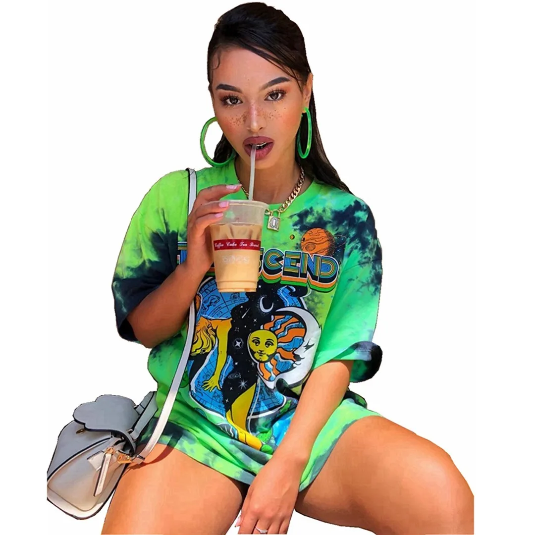  2021 Fashion Street Oversized Summer Casual Short Sleeve Plus Size Women Cartoon T Shirt