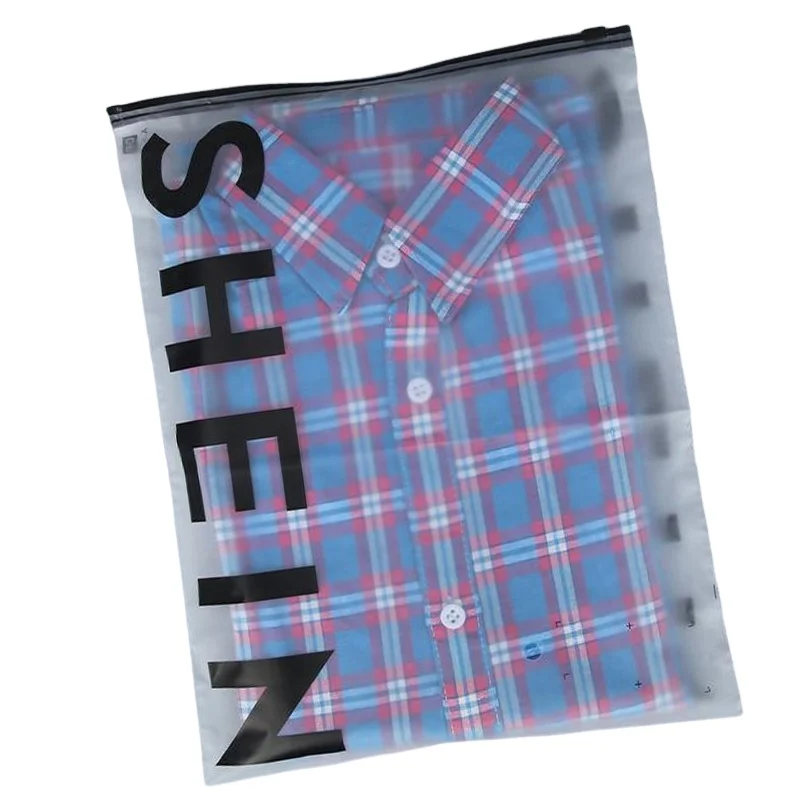 Manufacturer Custom Matte Frosted Plastic Clothing Packaging Zipper Bags Poly Plastic Bag For Clothes Packaging