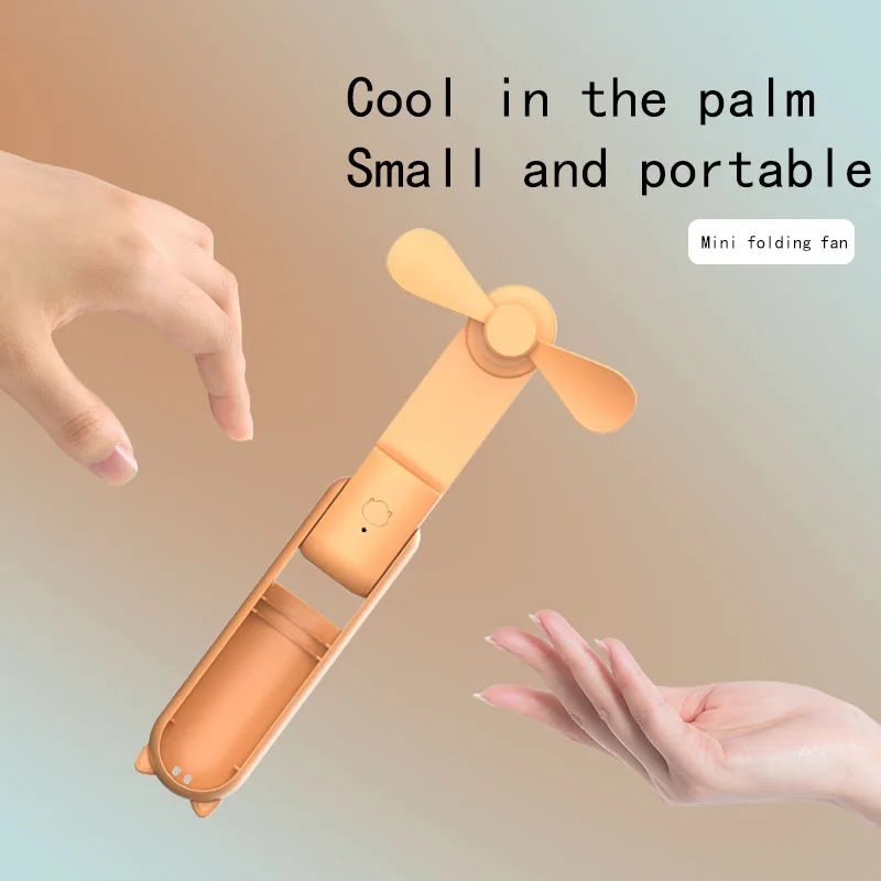 Handheld Mini Fan 2 IN 1 Hand Fan Portable USB Rechargeable Small Pocket Fan with Power Bank Flashlight Feature Travel