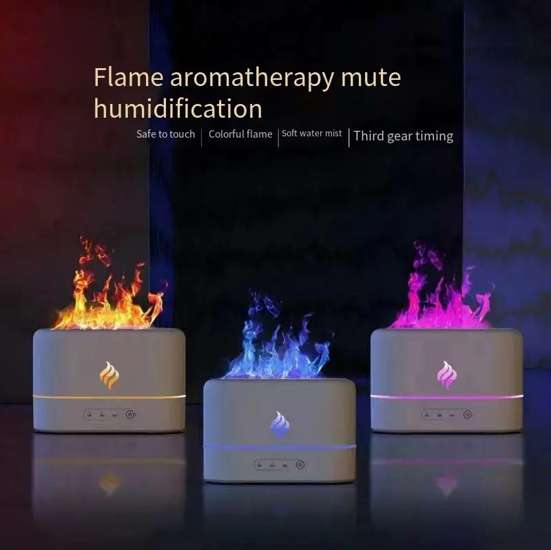 colorful flame fire diffuser humidifier 3d flame air humidifier diffuseur ultrasonic fire