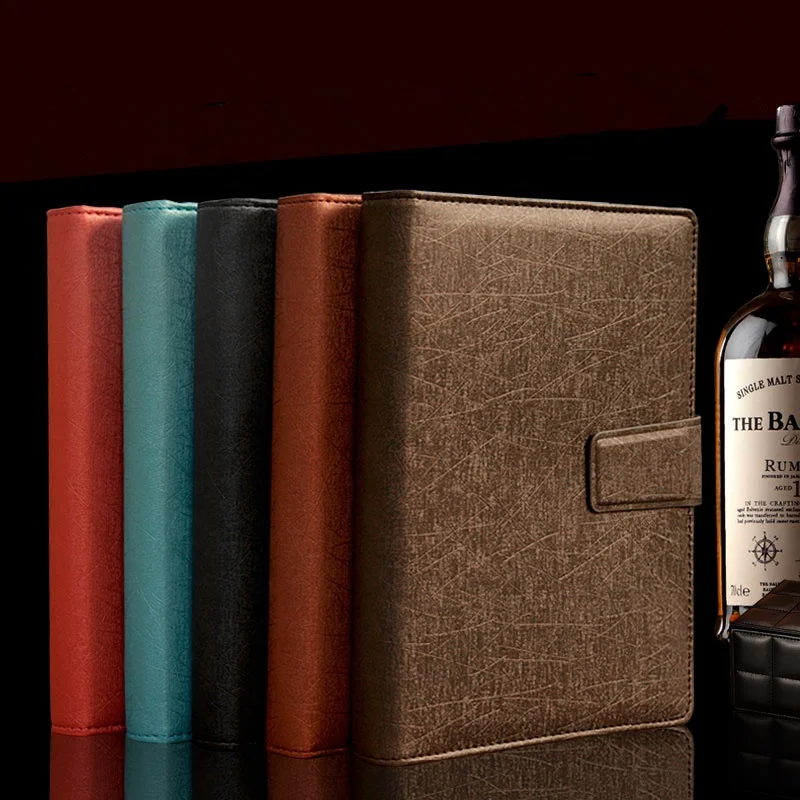 A5 Business loose-leaf Notebook Leather Cover Binder Journals Executive Planner Organizer Refillable Writing Diary