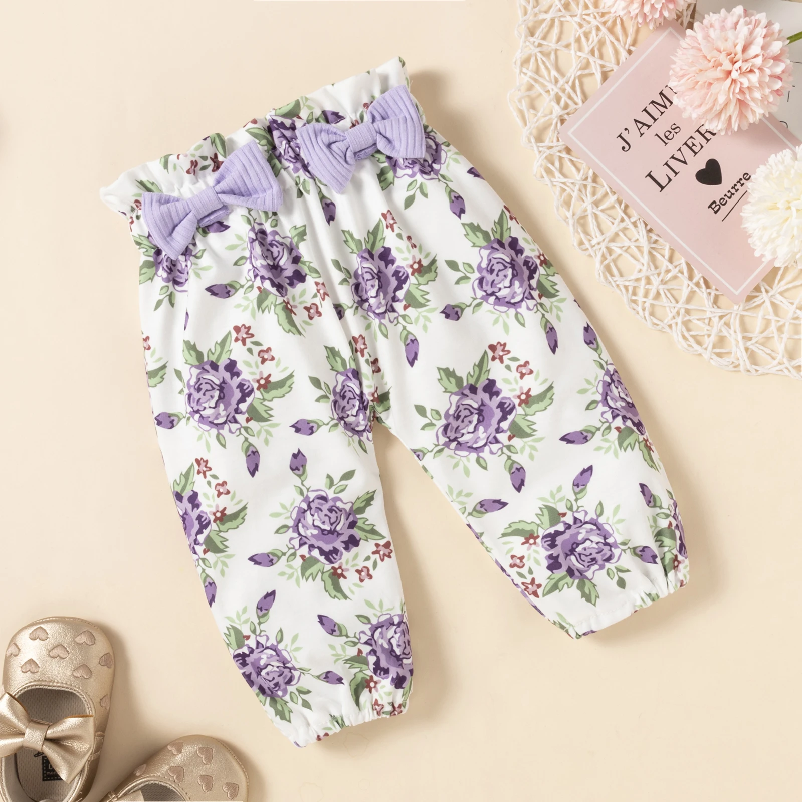 Newborn Infant 100% Soft Cotton Baby Girl Clothes Jumpsuit Rompers Clothing Set With Pant