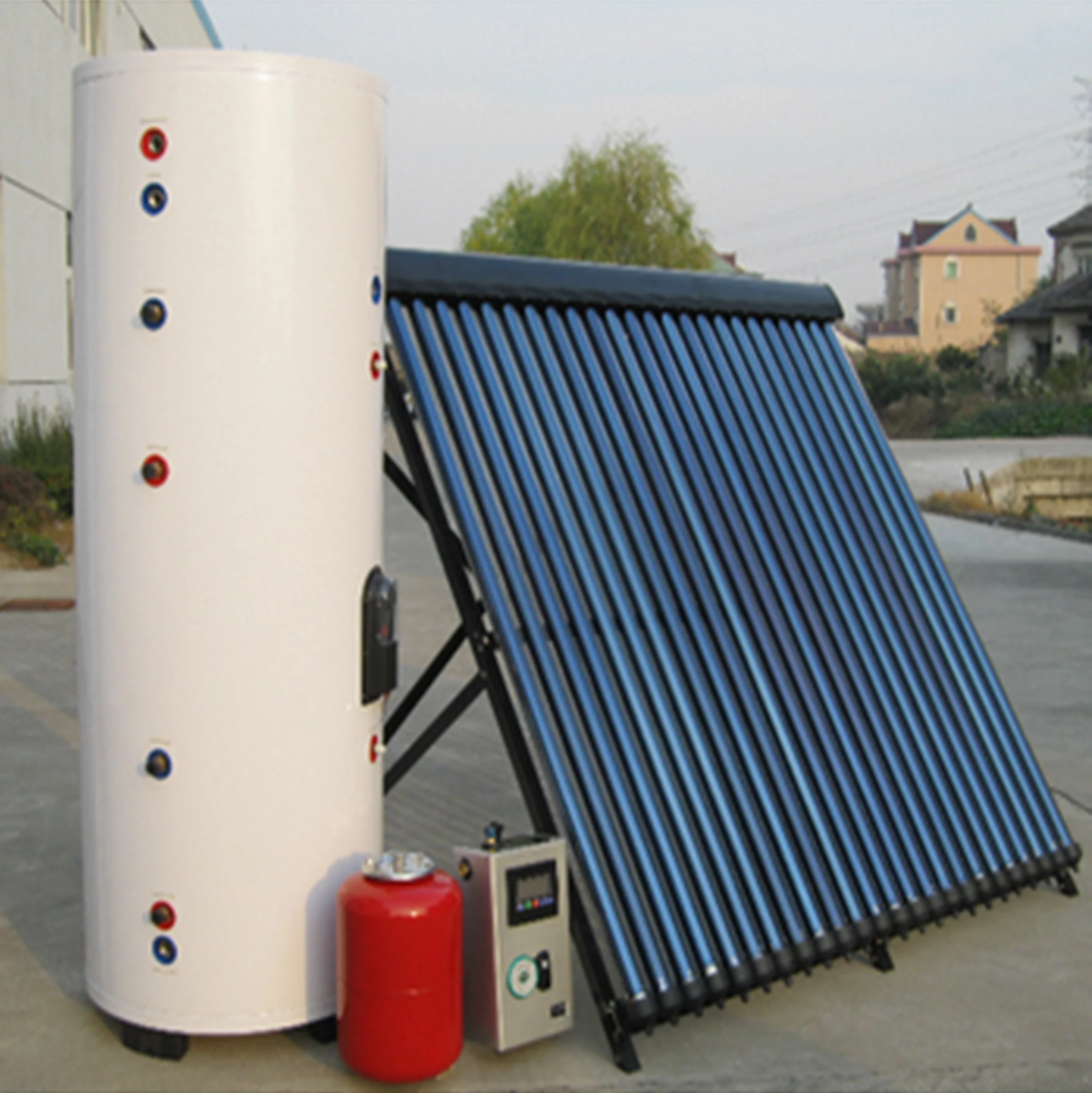 Soletks 2024 split pressurized solar water heater cooper coil vacuum tube high pressure solar water heater