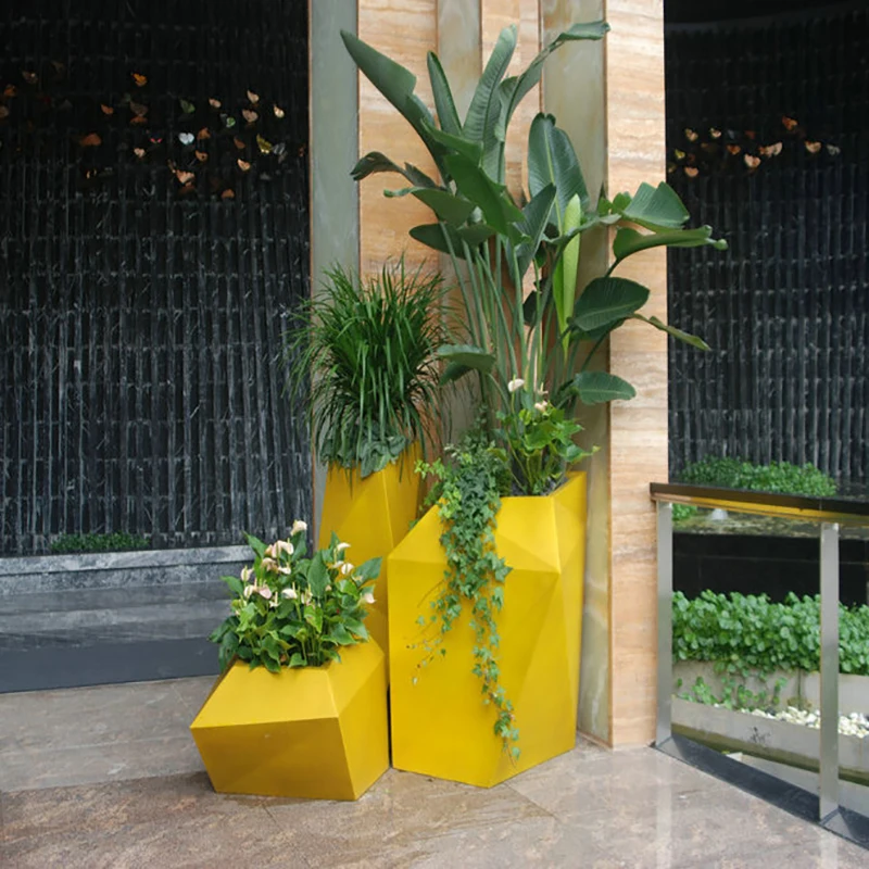 HP-2495 Fiberglass Machine Round Flower Pot Flowerpot Light For Public Funny