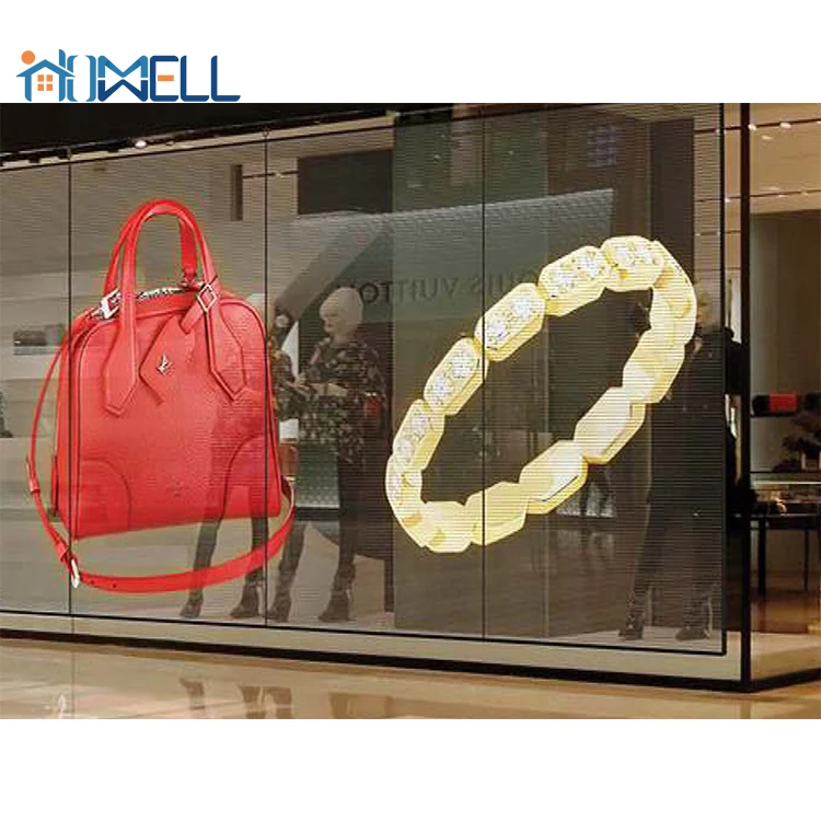 3D Transparent LED Display Screen Glass Window Curtain Indoor Advertising Video Wall P5*10 P10 P20 Display Panel