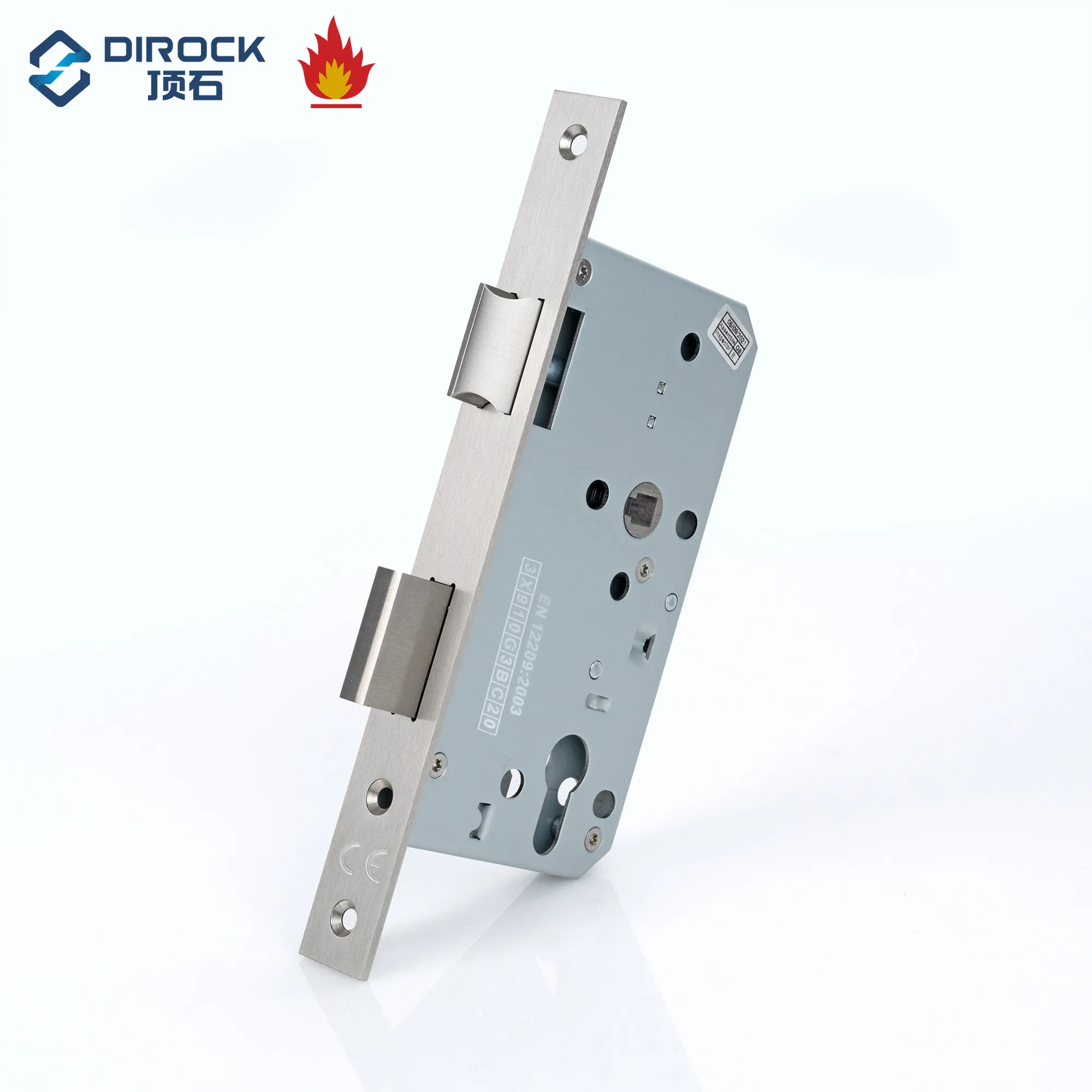 Dirock security CE N12209 DIN18250 EN1634-1fire brigade mechanism backset 55mm stainless steel mortise lock for hospital
