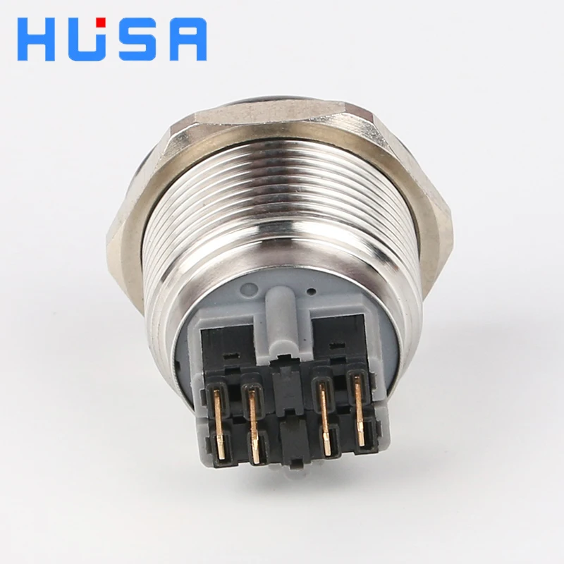 28mm Waterproof Metal Latching Push Button Switch 1NO1NC Sslf-locking Stainless Steel On Off Button Switches For Machine Control