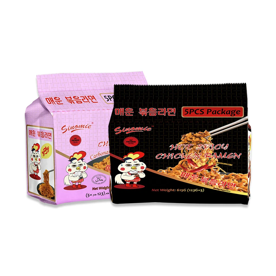 SINOMIE Brand Korean Hot Spicy Chicken Noodles Ramen Spicy 5PCS family packaging halal korean ramen noodles