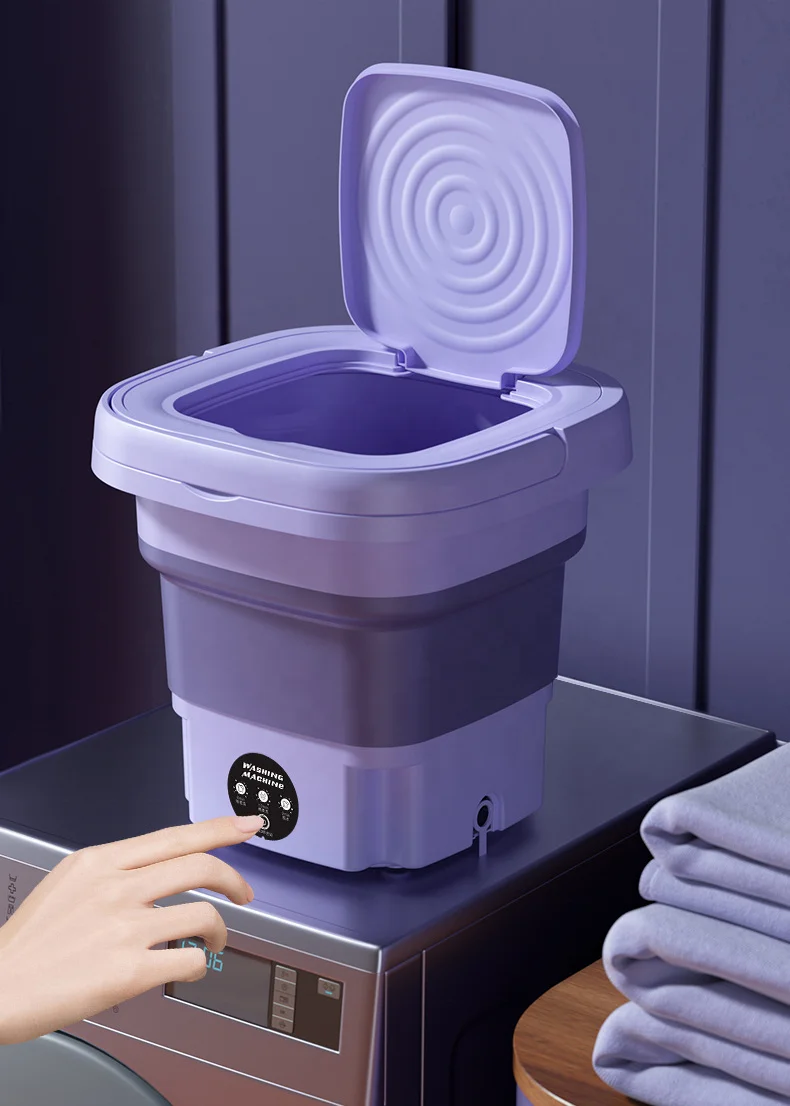 Baby Clothes Underwear Washing Machine and Dryer Electric Portable Mini Folding Plastic Customized Logo Color Box Low Moq 12V