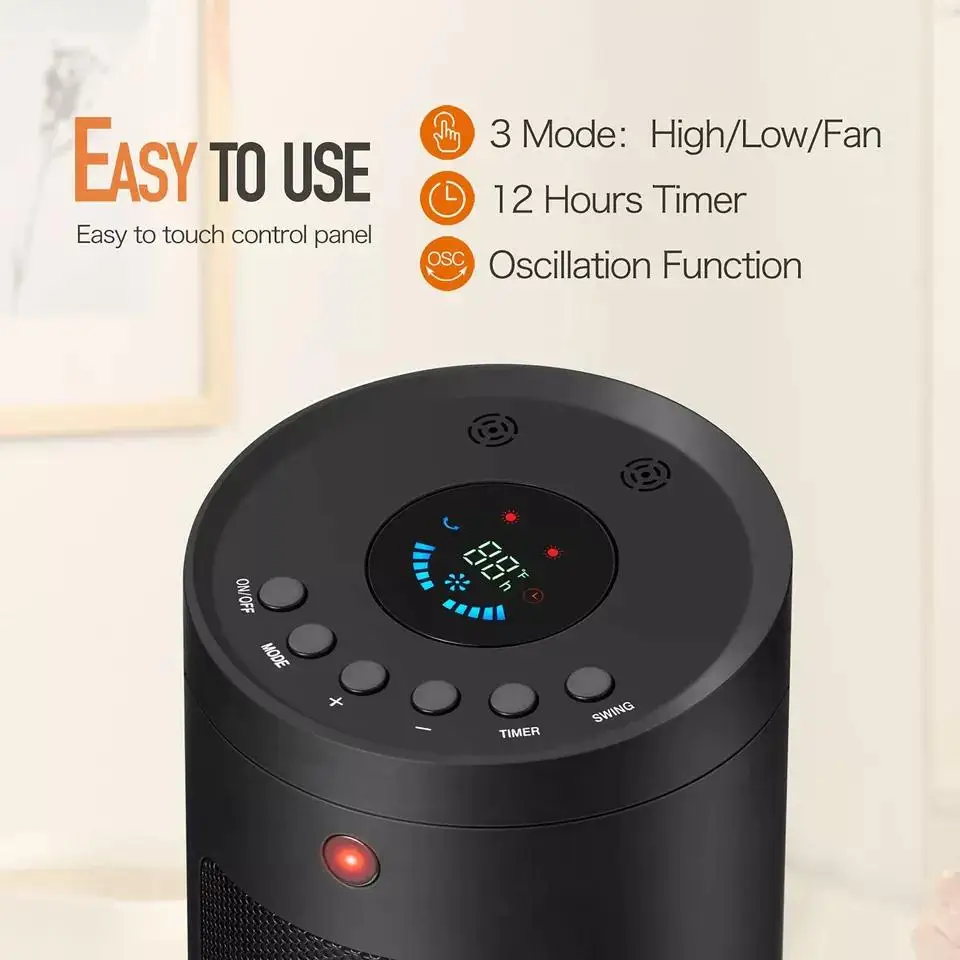 Tower Space Heater Electric Small Household Heater Portable Desktop Vertical Whole House Heater