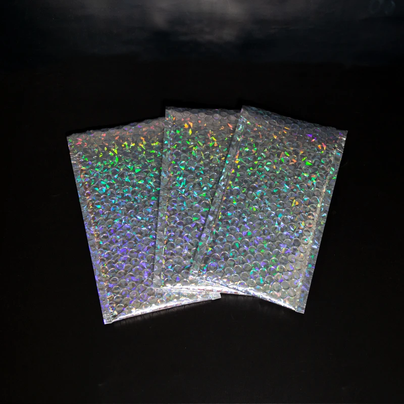 
holographic bubble mailer padded rainbow hologram pouch hologram laser bubble bags 