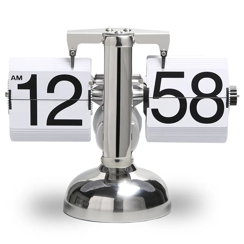 New design Auto flip clock/retro flip down calendar clock/classical Bell Balance flip clock