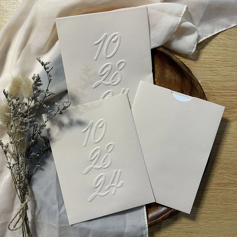 Embossed Custom Logo Art Paper Small Envelopes For Business Thank You Cards Paper Sleeve For Hotel Key Cards