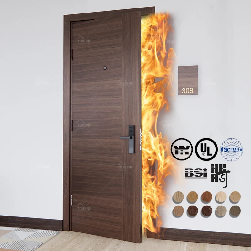 CAN / ULC S104 fire timber door European standard EN 1634-1 fire rated door British standard BS 476 fireproof hotel wood door