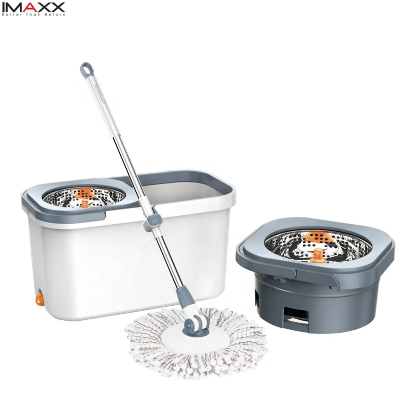 IMAXX  Factory  Direct Sell  HIgh quality Strong Smart 360 Spin Easy Mop with detachable Steel Basket for  Cleaning Floors