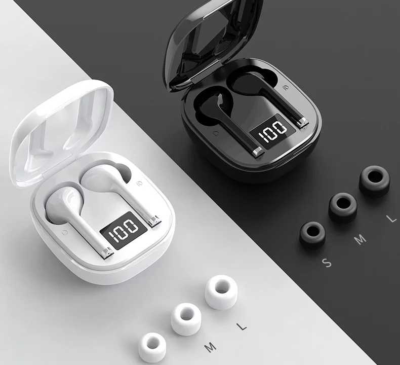 
Factory price earphone headphones TWS earbuds wireless earphones with LED OEM earphone 