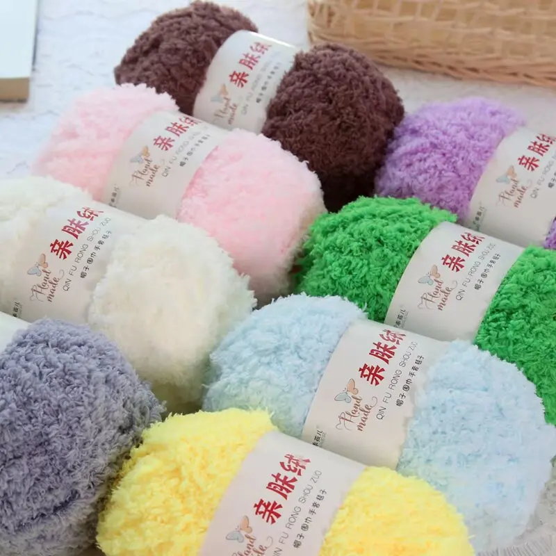 3ply soft 100% polyester Blended Yarn baby velvet crochet yarn velvet yarn for hand knitting