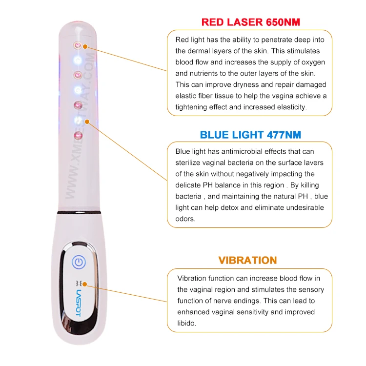 Female Health Vaginal Electrode Tightening Device Vibrator Soft Cold Laser Vagina Physical Therapy Equipment