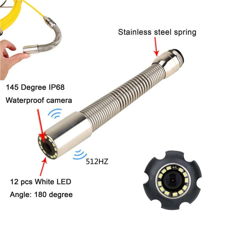 10 inch monitor 50M 512hz locator sonde camera pipe inspection Industrial Endoscope drain sewer Meter Counter camera 22mm