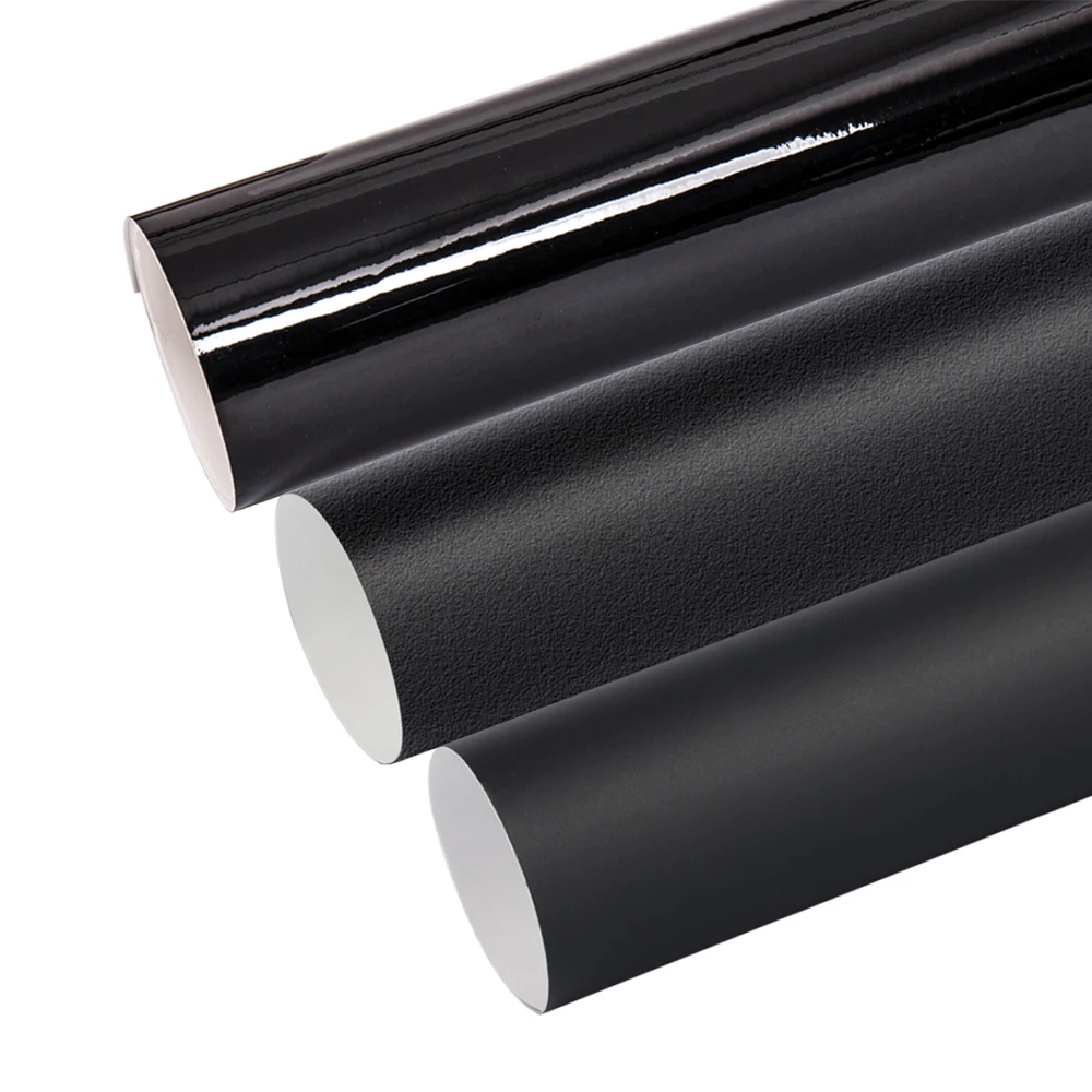 CARLAS 1.52*18m/roll PVC Auto Wrapping Super Matte / Frosted / Glossy Black Body Wrap Vinyl Car Films