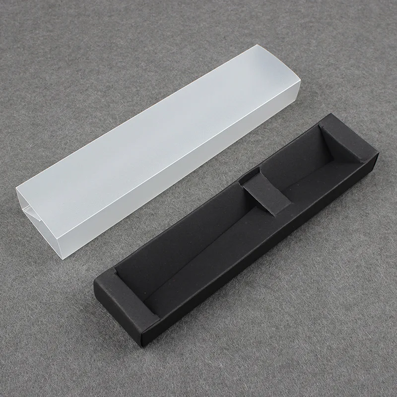 Wholesale simple pen case with a cover at both ends Cheap kraft paper simple pen packaging promotional all-purpose pen case