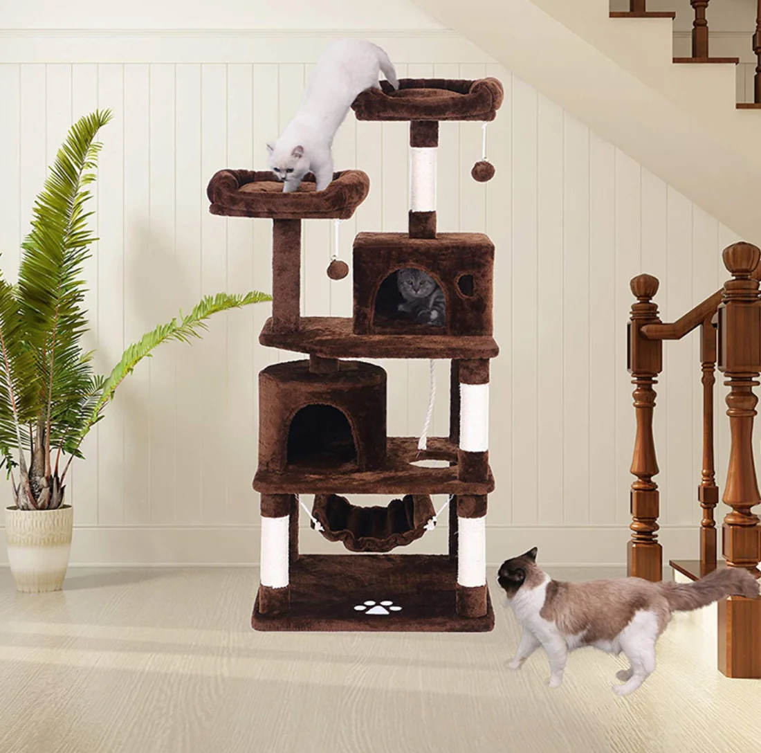 Cat tree house scratcher sisal fabric for cat scratching tree posts