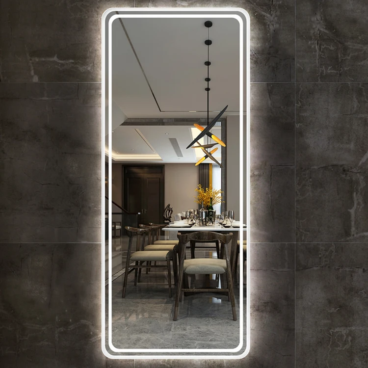 Decoration Salon Full Length Body Led Mirror Smart Floor Dressing Mirror with Lights Christmas Decorative Modern Mirror Glass