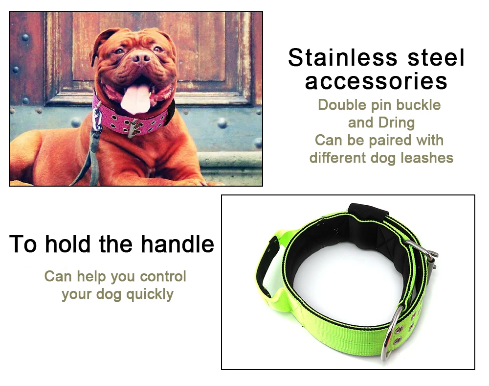 Premium Heavy Duty Soft Adjustable Nylon Webbing Padded Tactical Training Pet Dog Collar