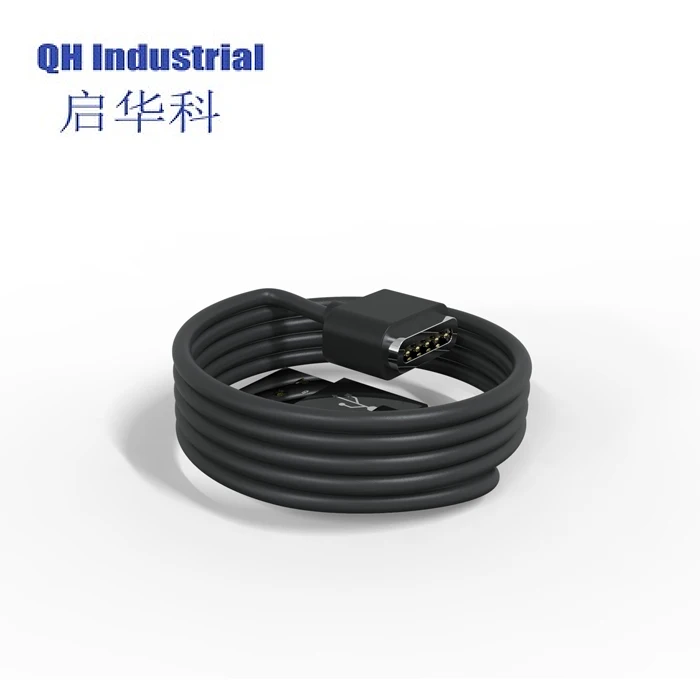 
Gold plated pogo pin male and female 5pin magnetic charging cable positive connector 