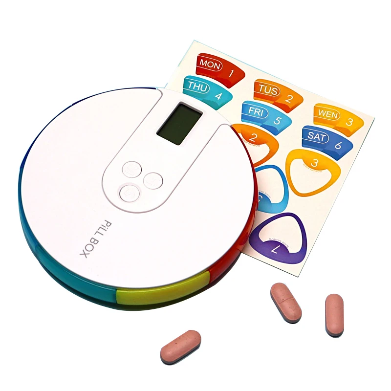 Portable Intelligent Electronic Drug Storage Box Dispenser 7-day-a-week Timed Reminder New Product Digital Pill Storage Cases PP
