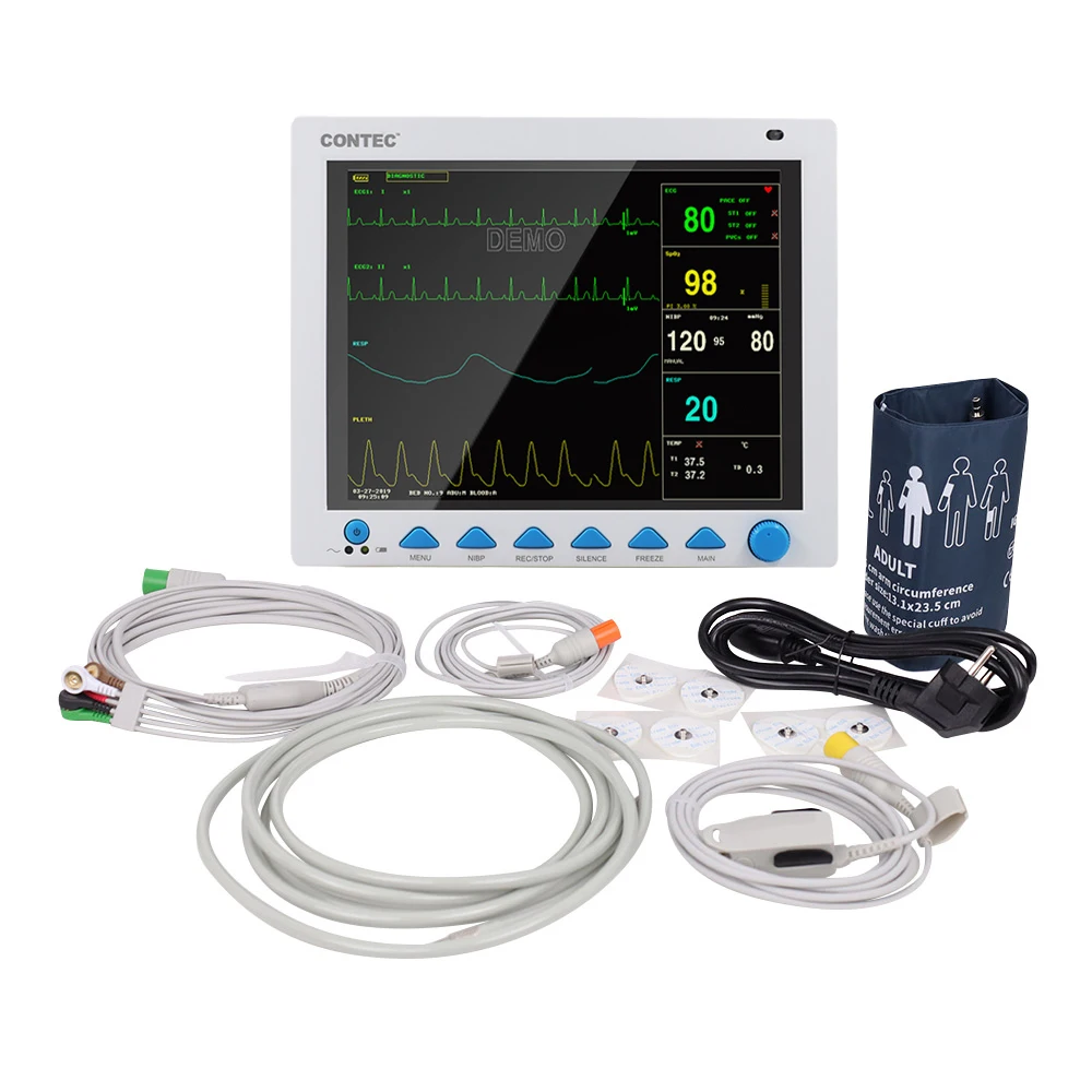 CONTEC CMS8000 портативный мониторинг пациента монитор скорой помощи ecg регистратор событий