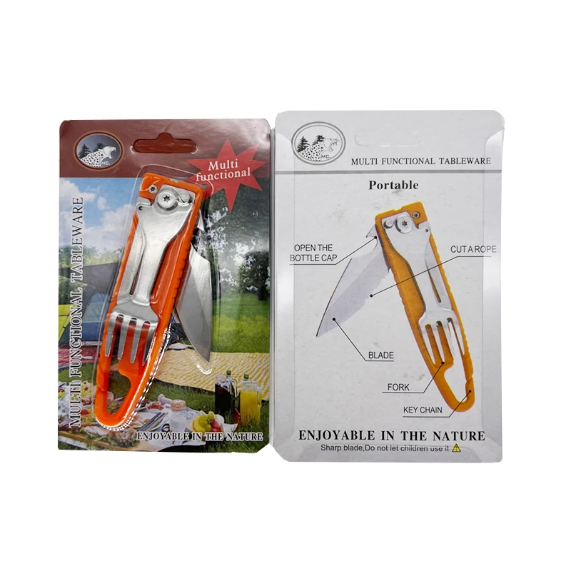 Multi-functional Stainless Steel Outdoor Camping Survival EDC Tool Fork Knife Spoon Bottle/Can Opener Eating tools