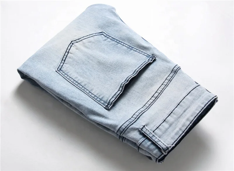 Оптовая продажа с фабрики, прямые продажи новых мужских джинсов, драпированные мужские Узкие повседневные эластичные небольшие мужские джинсы