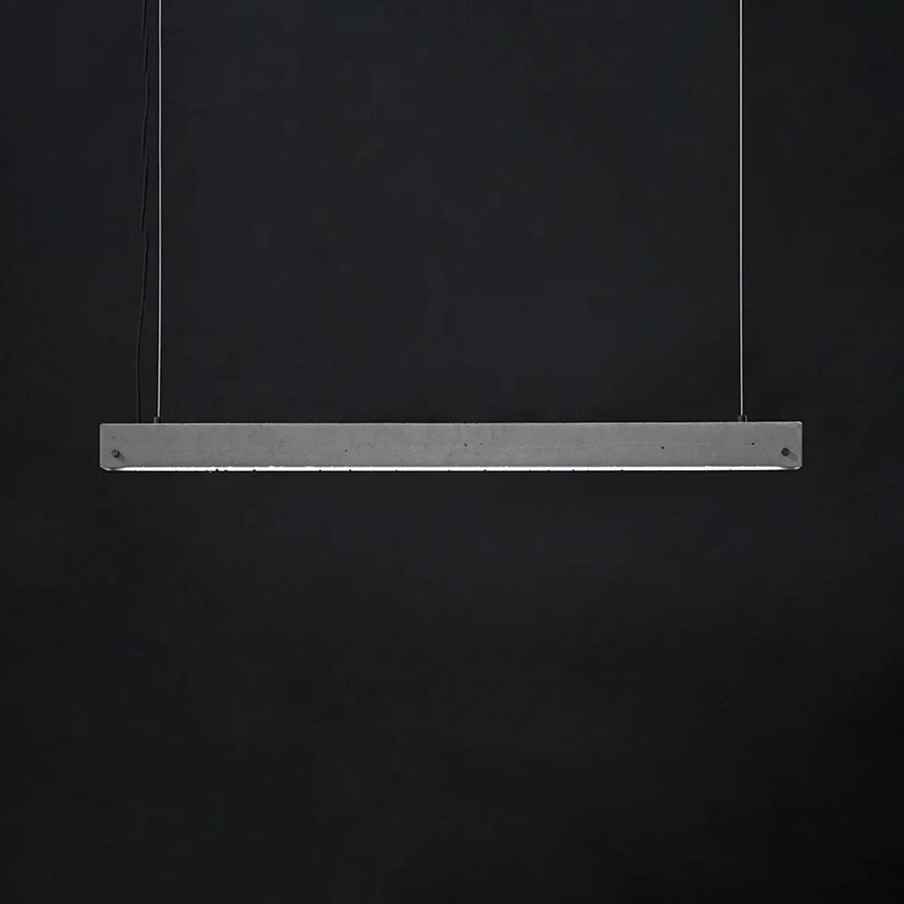 Bentu Yi modern long ceiling mounted cement concrete led pendant light chandelier for commercial office energy saving