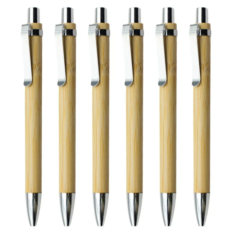 Cheap Promotional Bamboo Pens ballpoint pens Retractable Eco Friendly Natural Wood bamboo ballpoint pen with logo