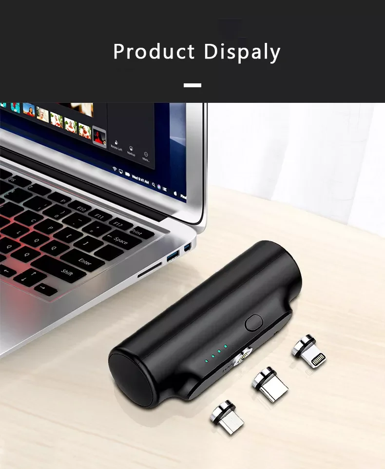 2021 New Design micro custom power bank chargers easy-carry 3000mah magnetic wireless power bank for Iphone Samsung