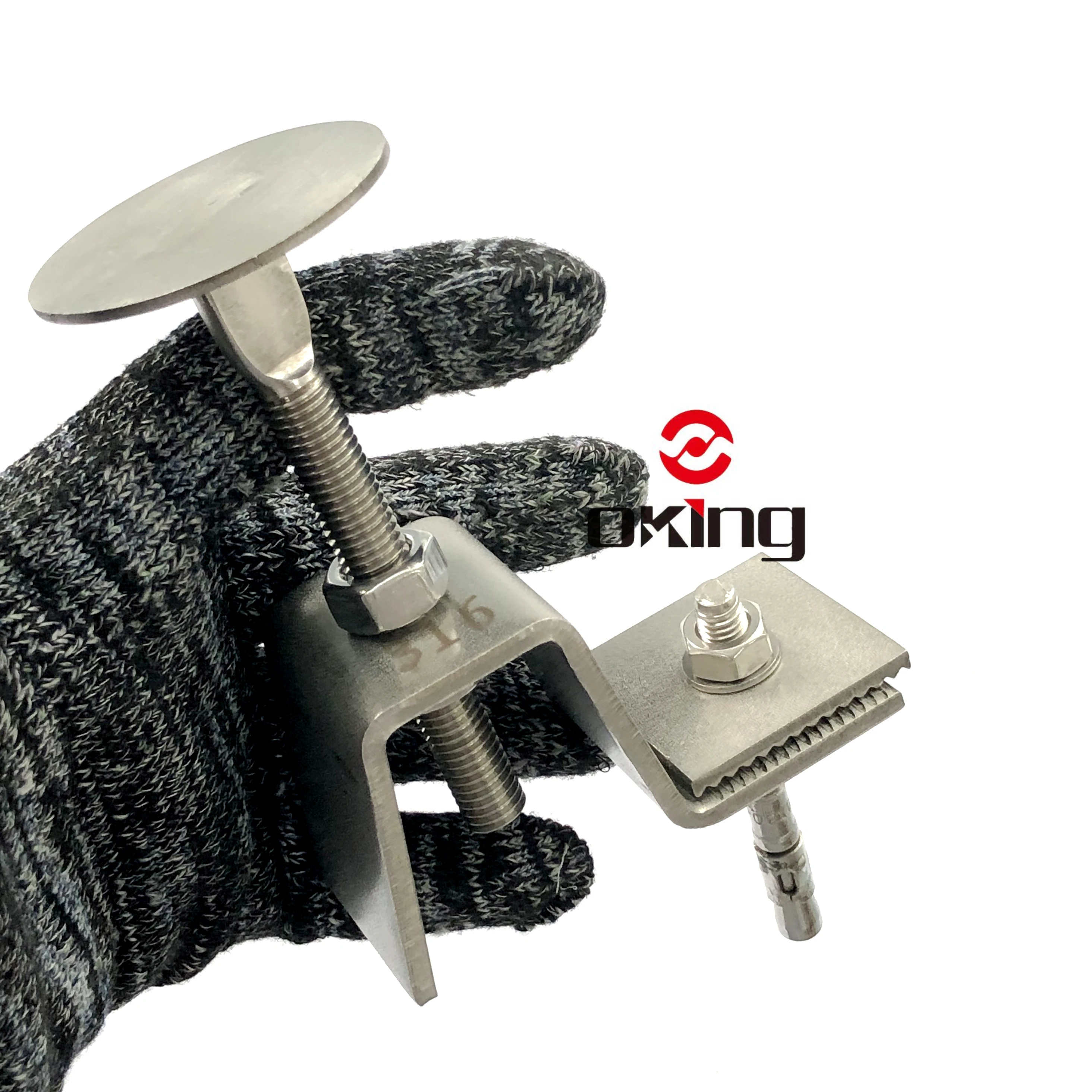 Stainless steel C bracket stone mounting fixing system can be adjusted and customized