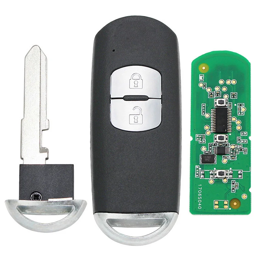New Smart Remote Key Fob 433MHz Fit For Mazda 3 6 CX-4 CX-5 MX-5 SKE13E-01 With Emergency Key