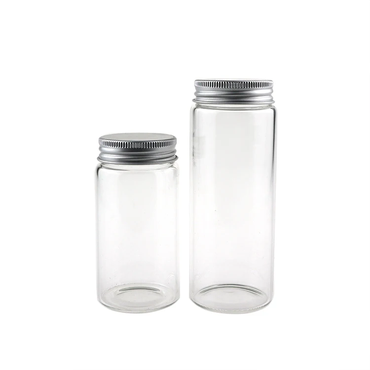 50ml 60ml 90ml 120ml 150ml 200ml 240ml Test Tube GlassTest Tube with Aluminum Screw Cap