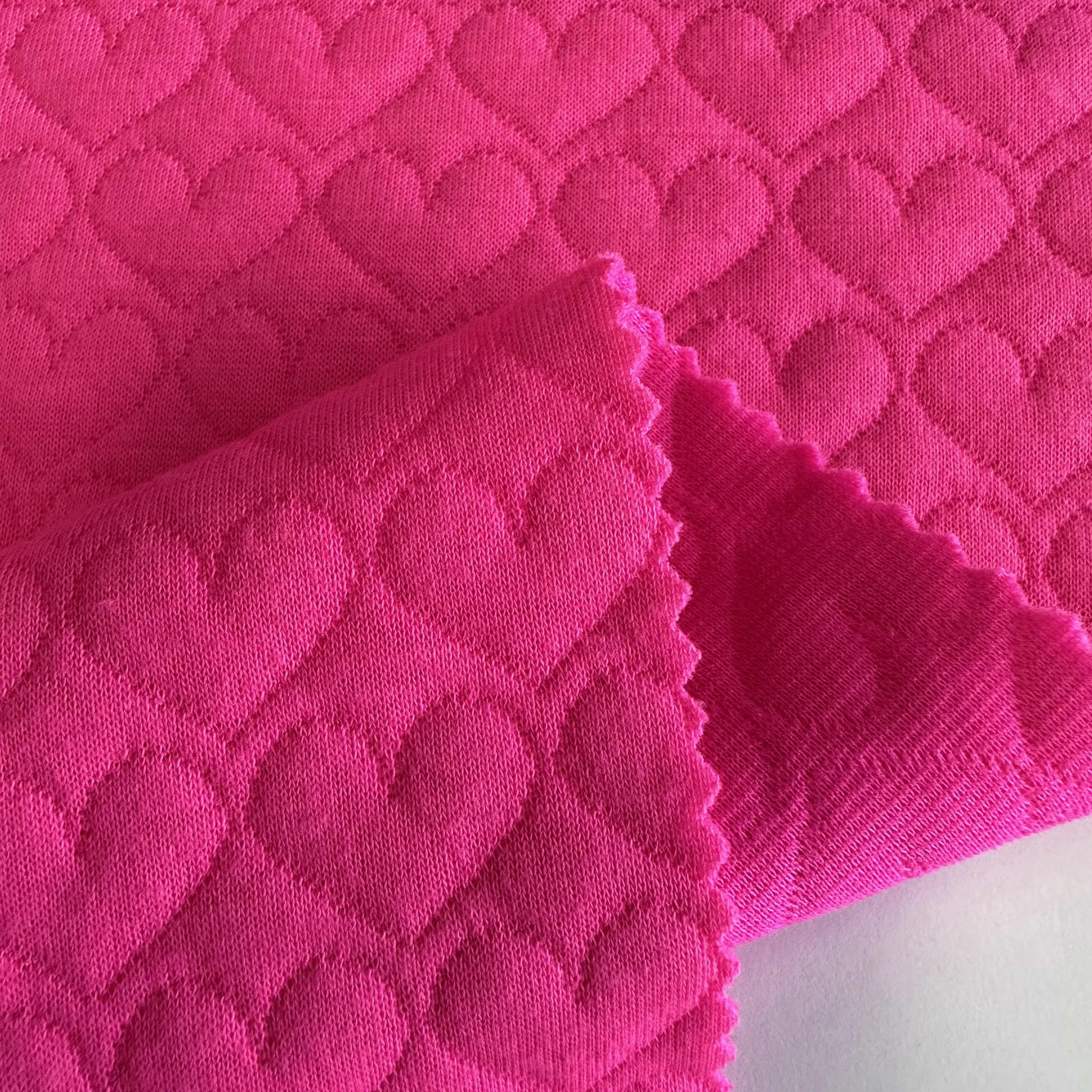 97%polyester 3%spandex stretchy air layer dobby quilted fabric love heart 3D jacquard fabric for jacket and home textile