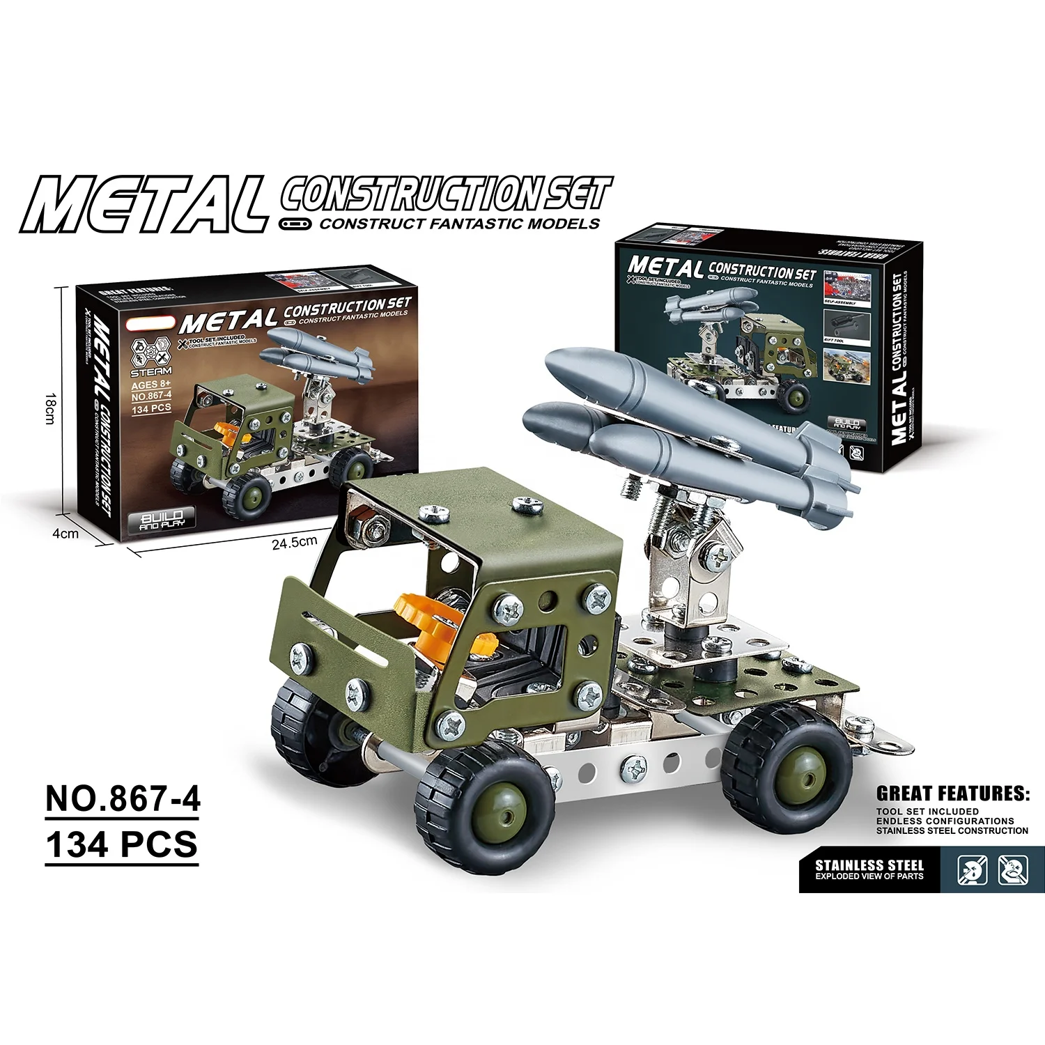 3D металлический строительный блок