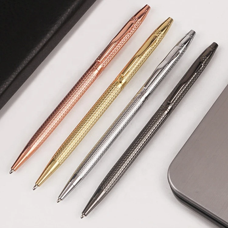 Promotional Low Price Custom Logo Twist Hotel Pen Metal Embossed Metal Pens Ballpoint Pen Famous Brands