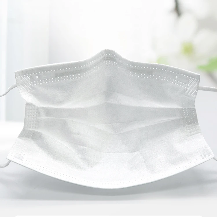 Venda direta da fabrica branco nao tecido 3 camadas mascara descartavel Face Mask