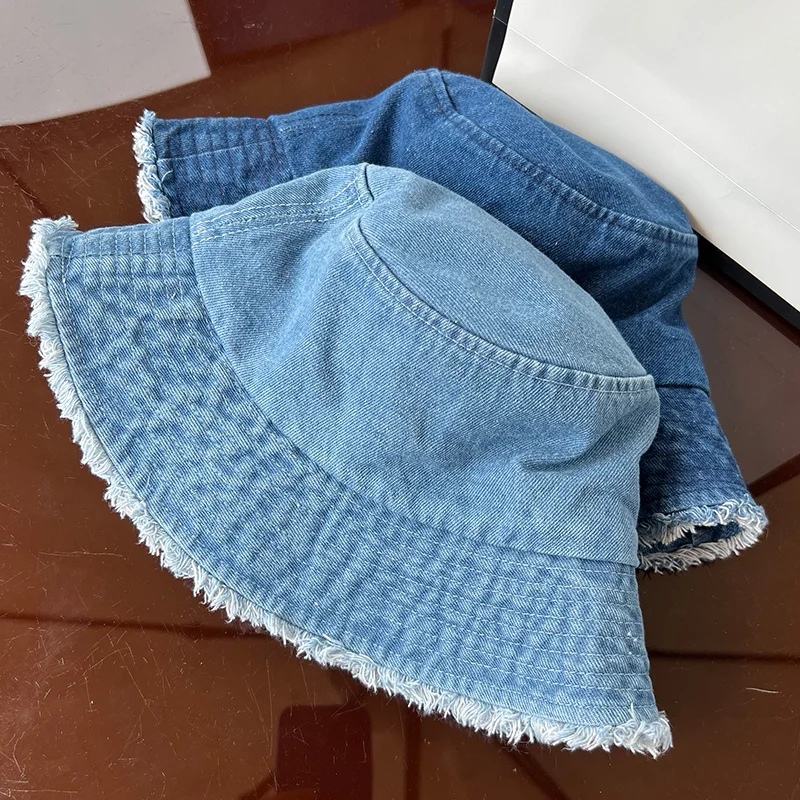 Vintage washes Denim bucket cap hip hop sun hats manufacture fisherman bucket Jeans hats