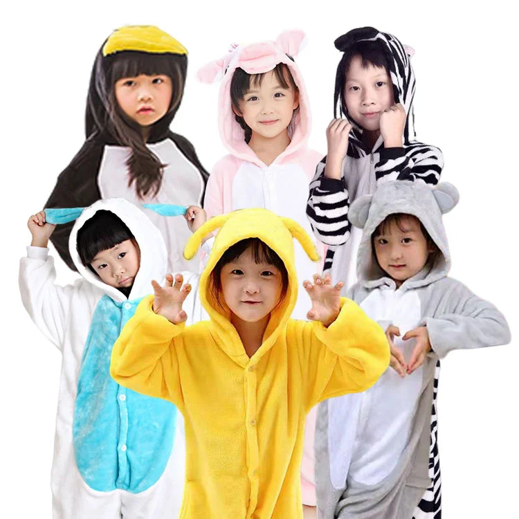 Wholesale Unisex Anime Dinosaur Stitch Pikachu Pajamas Kids Christmas Kigurumi Sleepwear Set Fleece Flannel Cosplay Women
