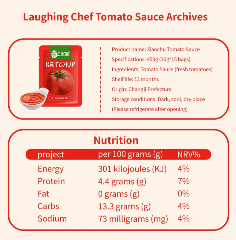 China Supplier Custom Printing Heat Seal Flat Empty Packaging Small Tomato Paste Sauce Ketchup Sachet Packets